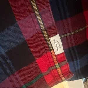 american eagle, small, women’s red/blue flannel